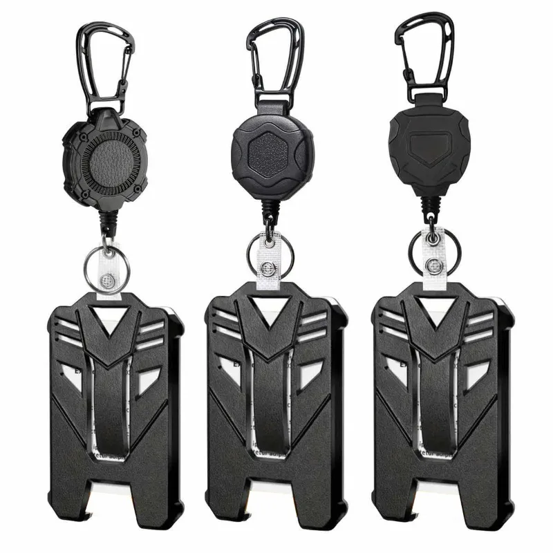 New Heavy Duty Retractable Pull Badges ID Reel Key Chain Buckle Key Holder Outdoor Key Card Cover Case Bags