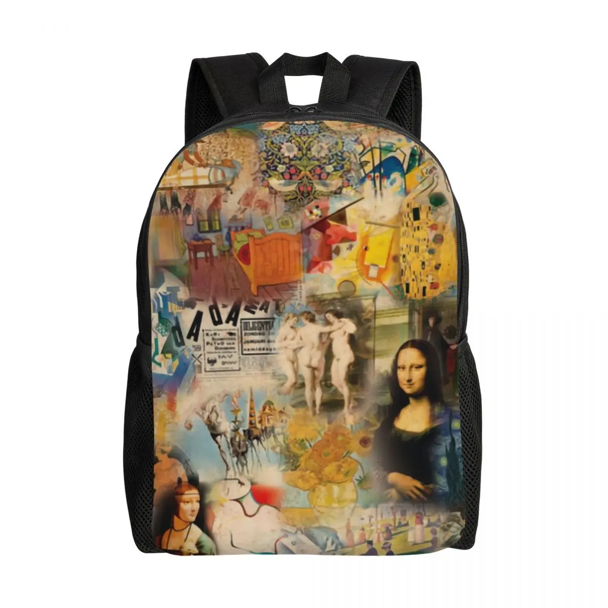 Van Gogh History Of Art Backpack for College School Student Bookbag Fits 15 Inch Laptop Da Vinci Mona Lisa Picasso Painting Bags