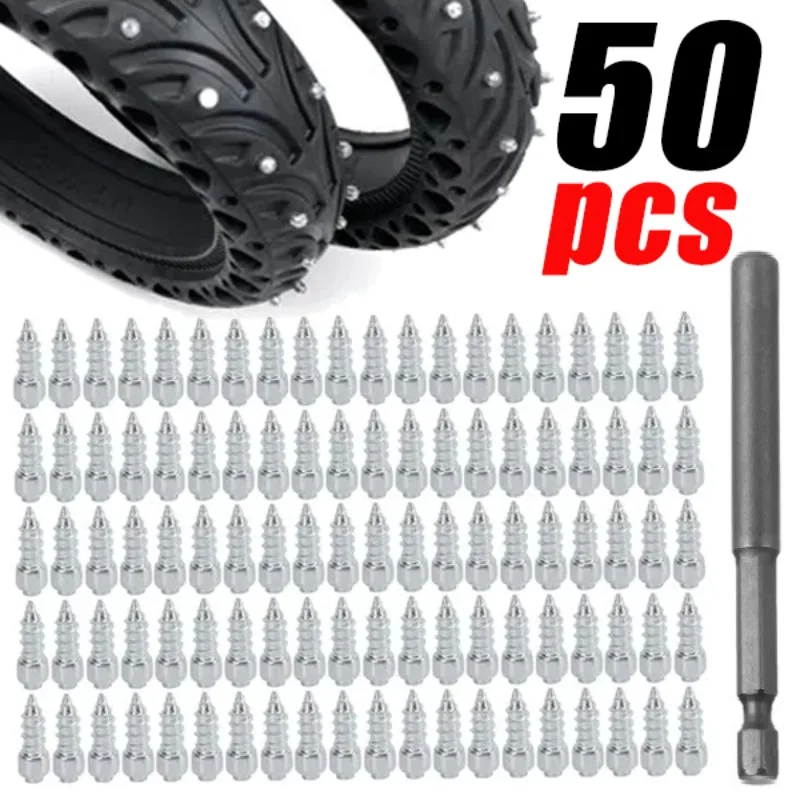 12/9mm Snow Screw Tire Studs Anti Skid Falling Spikes Wheel Tyres Universal Car Motorcycle Bicycle Winter Emergency 50-10pcs