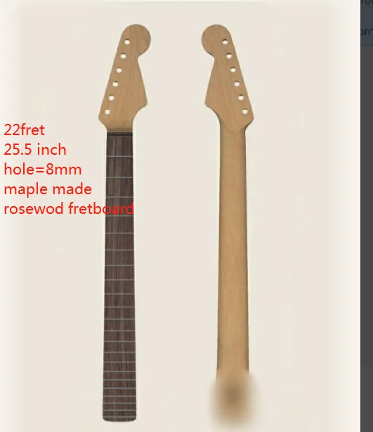 

New 1pcs electric guitar neck maple rosewood Fretboard 22 fret 25.5'' dot inlay S hole=8mm