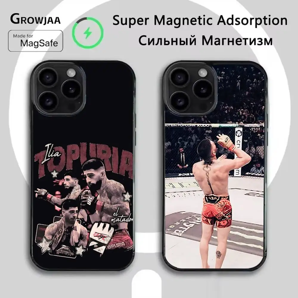 

I-Ilia Champion T-Topuria Phone Case For iPhone 17,16,15,14,13,12,11,Pro,Max,Plus,Mini,SE4,E Magnetic Magsafe Wireless Charging