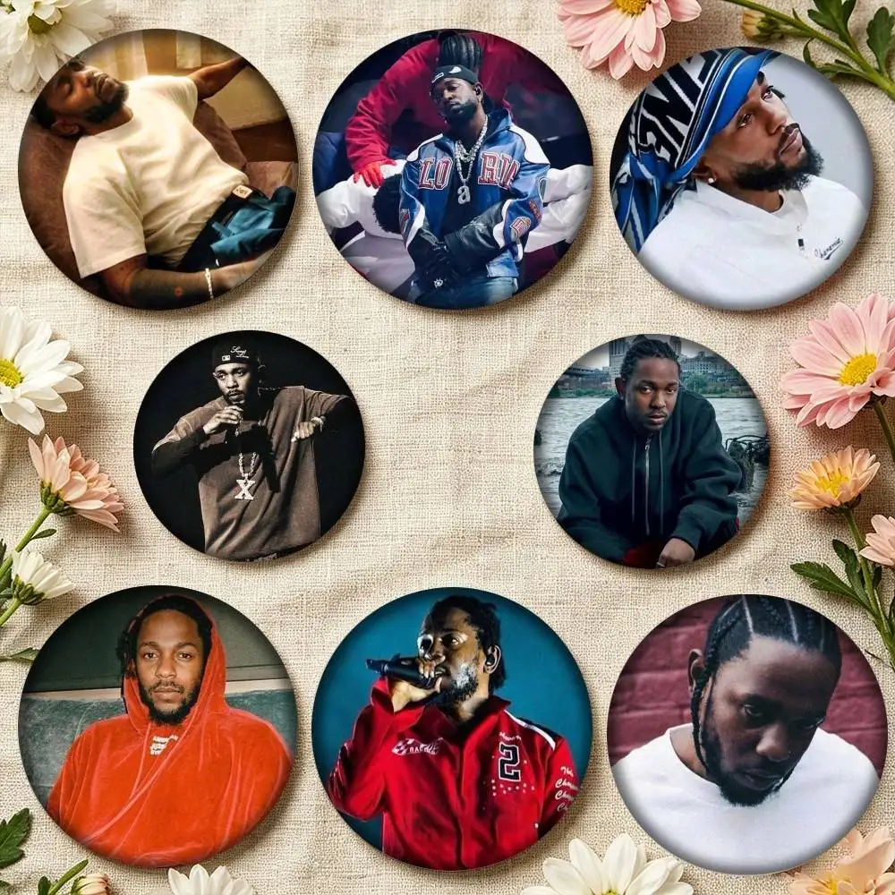 Rapper K-Kendrick Lamar 25 32 44 58 75mm Badges Personalized Round Brooches Pins Accessory Gift