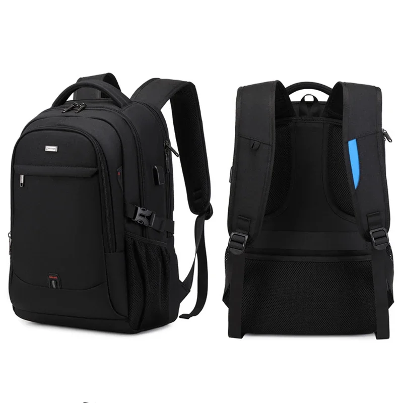 Laptop Backpack For Men 17.3''Large Capacity Backpack USB Port Bag Business Backpack Oxford Wear-resistant Waterproof Travel Bag