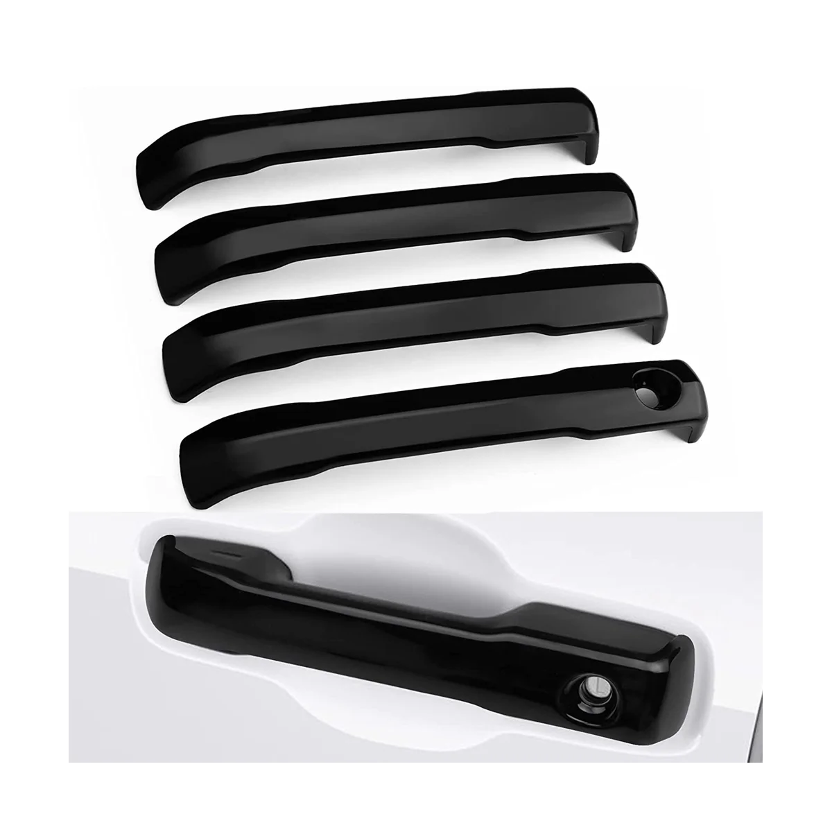 자동차 외부 도어 핸들 커버 트림 프로텍터, 2022 2023 액세서리, 피아노 블랙