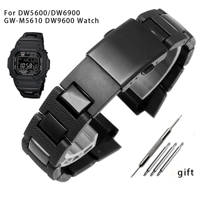 

High Quality Metal WatchBand For Casio Gshock DW-6900 DW9600 DW5600 GW-M5610 Strap Bracelet Wrist Stainless Steel Watchbands