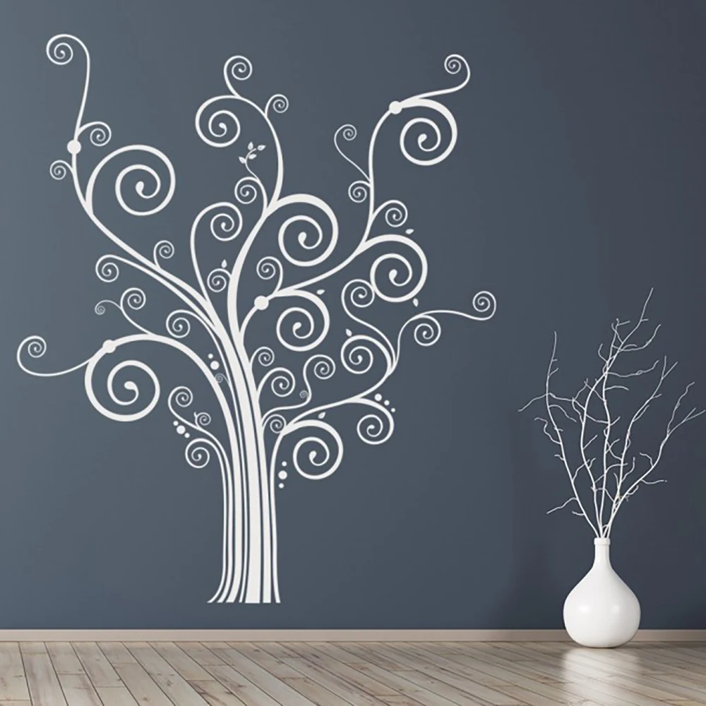 

DECALYANG Swirl Tree Nursery Wall Sticker Living Room Sofa Background Bedroom Home Decor Art Vinyl Decal Wallpaper SH-1