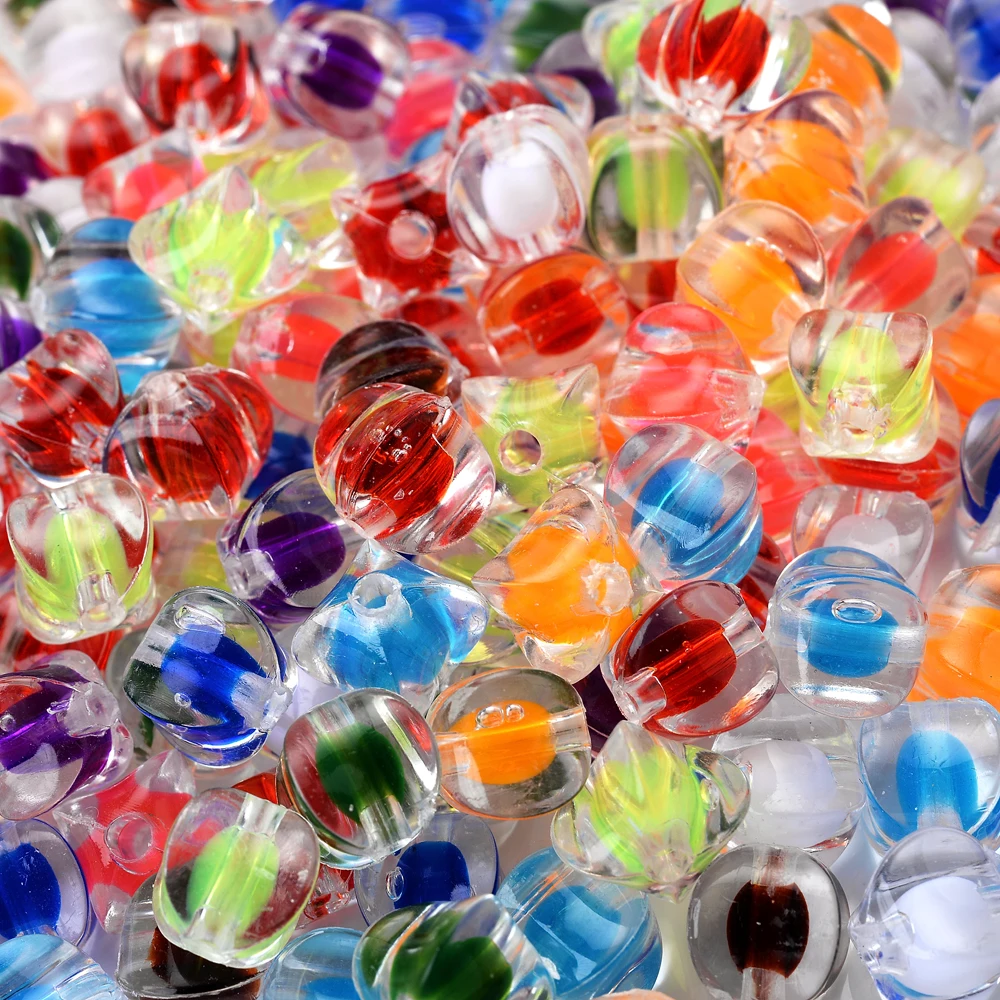 50 teile/los 10mm mischen bunte Acryl laternen Perlen transparente lose Abstand halter Perlen für