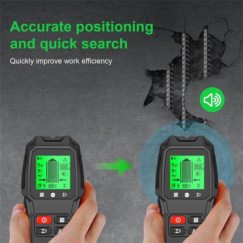 

AS63-Digital Wall Metal Detector 7 In 1 Handheld Wall Stud Wood AC Wire Cable Finder Wall Scanner