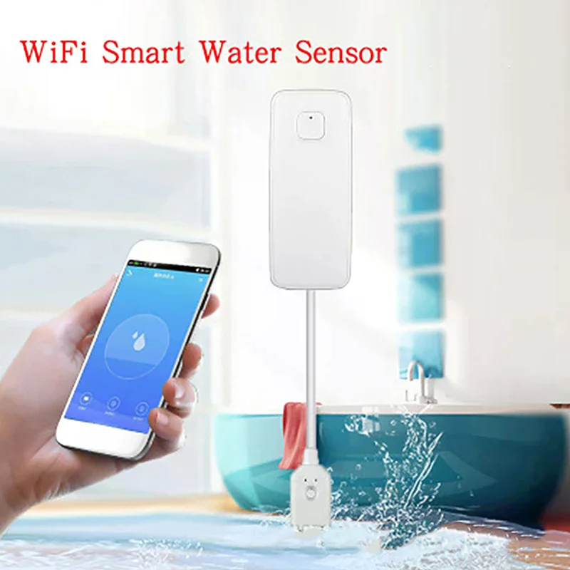 Capteur de fuite d'eau WiFi, détecteur de fuite d'eau, capteur de fuite d'inondation, système d'alarme de sécurité domestique intelligent