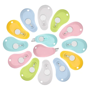 MOHAMM 12 قطعة مصغّر قابل للسحب سكّين متعدّد الاستخدامات القاطع الشرائح مفتوحة ل رسالة فتاحة صندوق صغير فتح ورقة قطع لتقوم بها بنفسك الحرف اليدوية