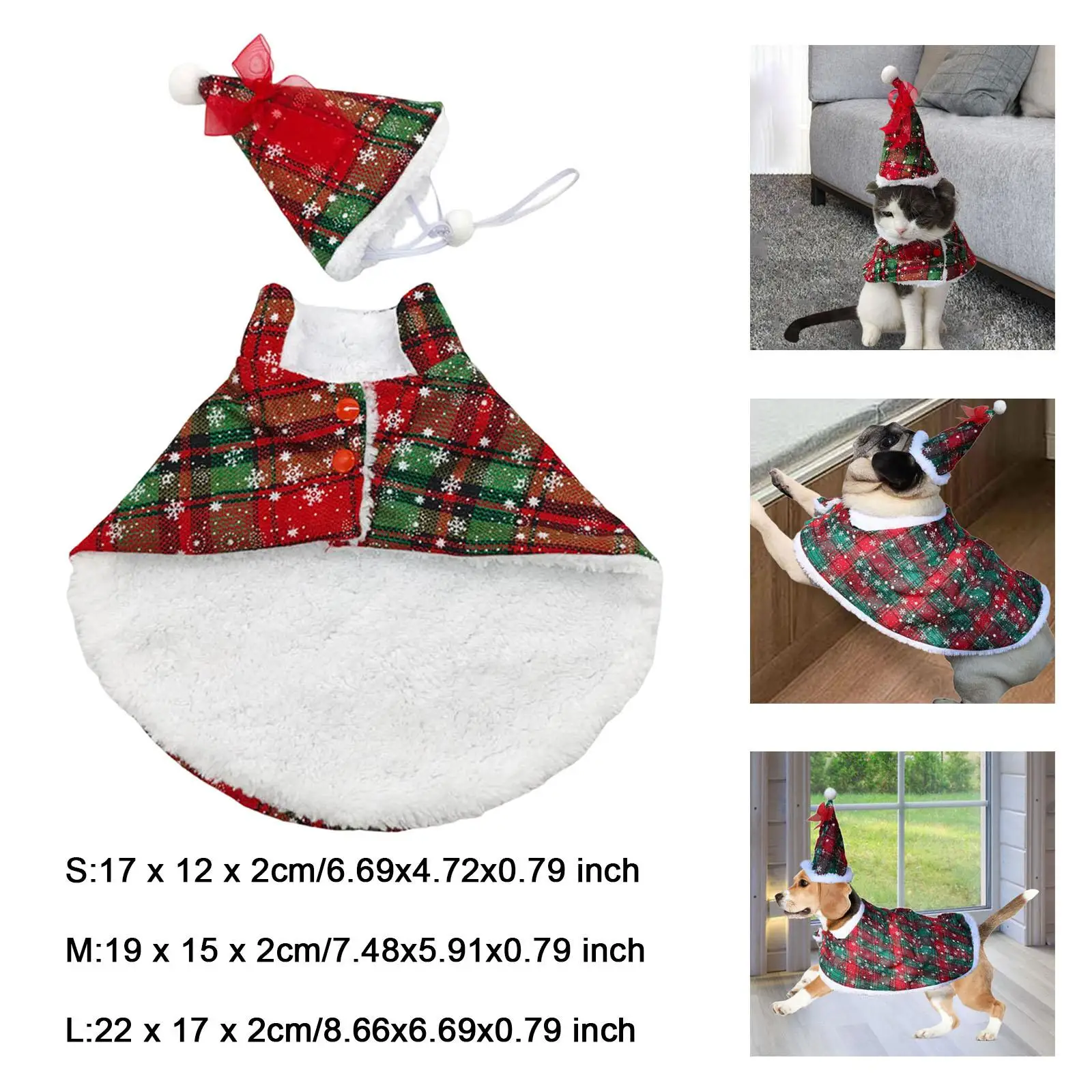 Cape pour chien et chat avec chapeau, vêtements amusants pour animaux de compagnie, chats, chaton, petit, moyen, 2x