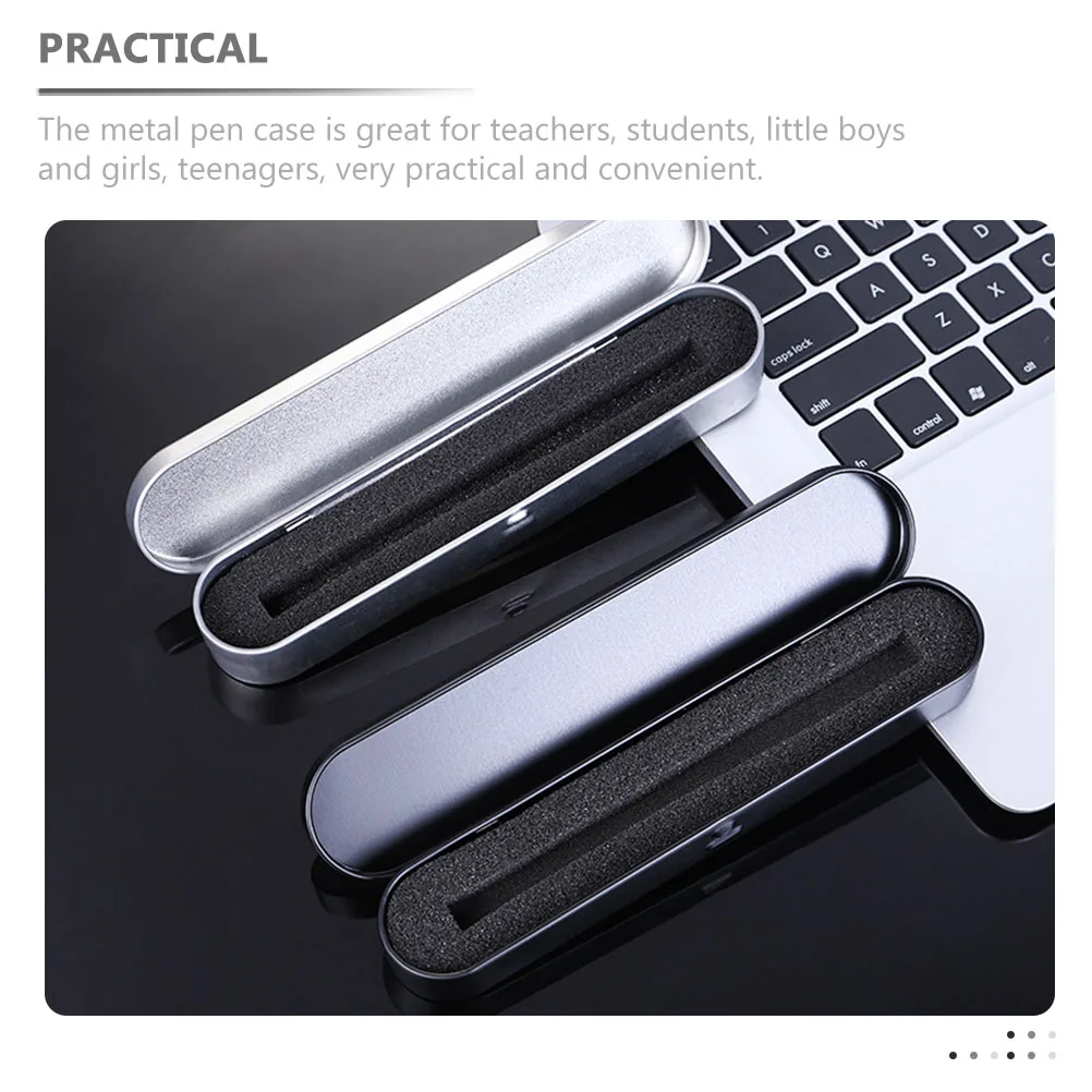 

6pcs Tinplate Pencil Cases Rectangular Metal Stationery Box Sponge Lined for Pens Pencils Markers School Supplies Organizer