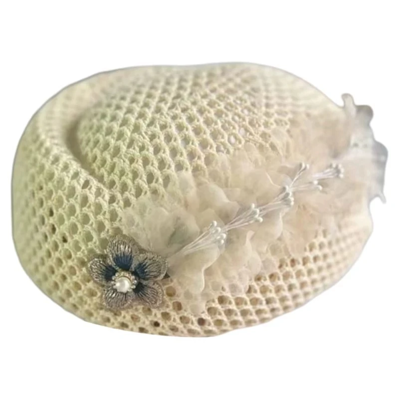 Elegante französische Blumen-Baskenmütze mit Aushöhlungen für Damen – Sommerliche koreanische Mode, süße, vielseitige Stewardess-Mütze, Künstlerhut – Detail 27