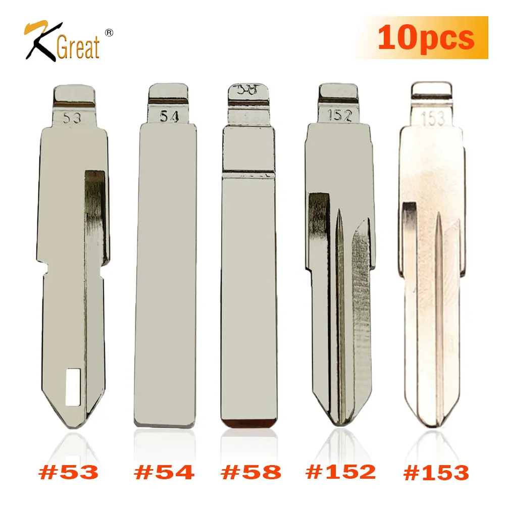 10pcs KD Xhorse Key Blank VAC102 NE72 HU136 #53 #54 #58 #152 #153 Uncut Remote Key Blade for Renault Megan Dacia Clio Duster