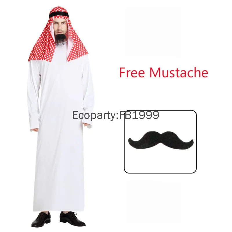 Adult Arabia Arab Sheikh Costume for Men Shepherd Arabian Prince Cosplay Outfits Fantasia Halloween Purim Party Funny Costumes