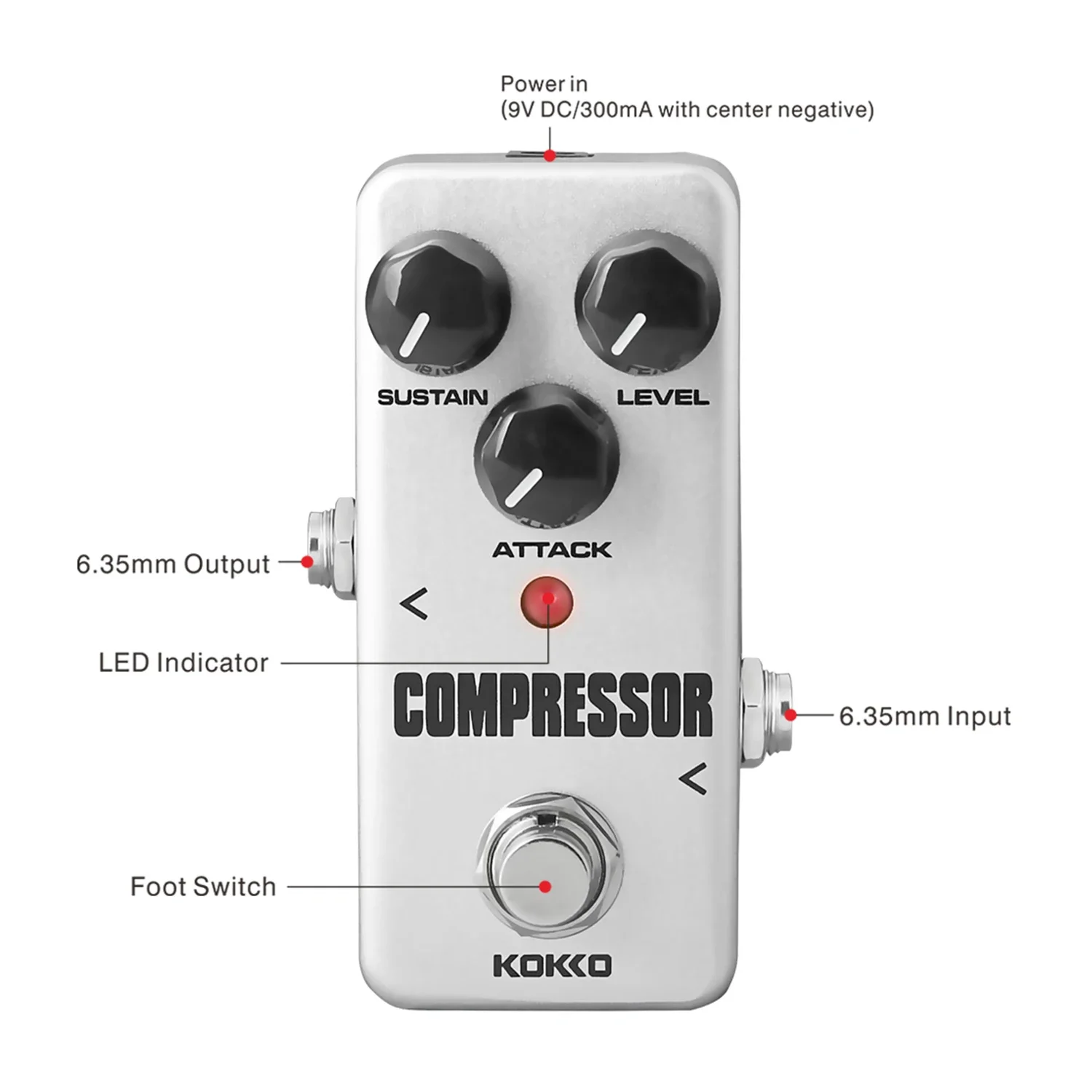 KOKKO FCP2 Compressor Guitar Effect Pedal Mini Portable Electric Guitar Analog Effect Pedalboard Guitar Parts & Accessories