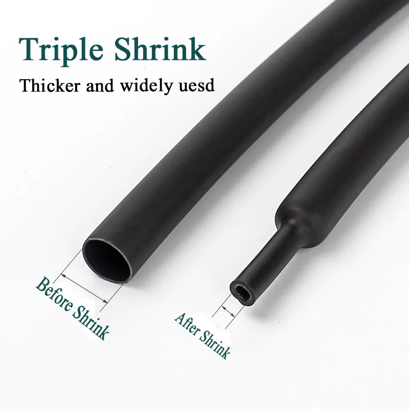 1M 3:1 Heat Shrink Tube with Glue Polyolefin Shrinking Assorted Heat Shrink Tube Wire Cable Sleeving Tubing