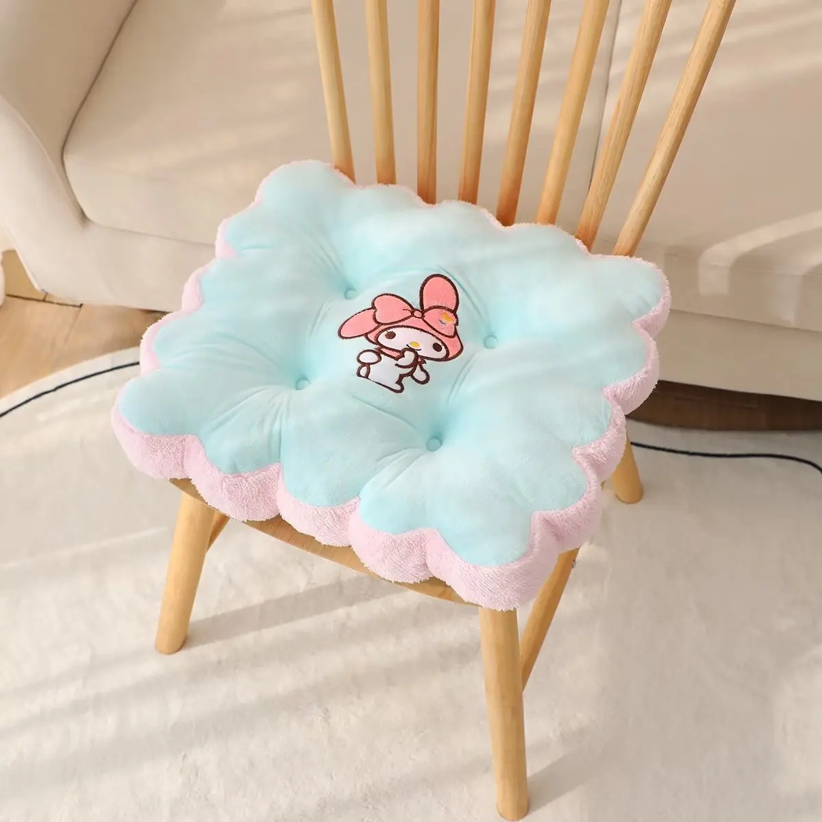 Kawaii Sanrio Pluche Kussen Mijn Melodie Kuromi Cinnamoroll Cartoon Home Stoel Kussen Kantoor Rest Auto Rust Benodigdheden