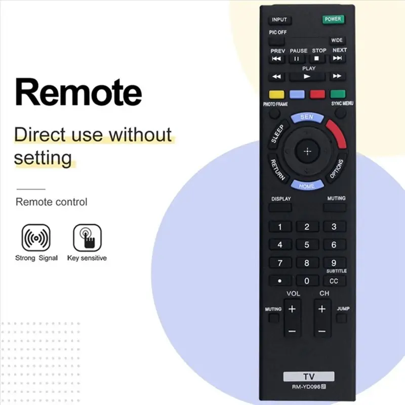 B86B RM-YD096 Replace Remote Control for Sony Bravia LCD TV KDL-70R550A KDL-60R550A KDL-50R550A Durable Black