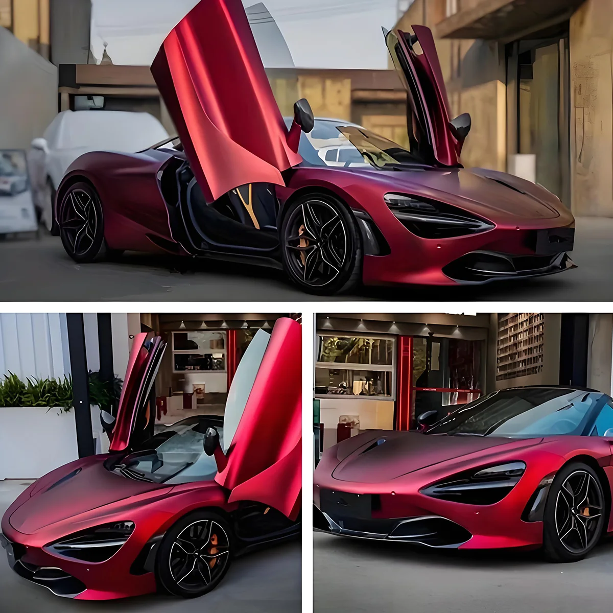 

Car Vinyl Wrap Stickers Romantic Romani Red Matte metallic Car Film Adhesive Vehicle for Motorcycle accessories