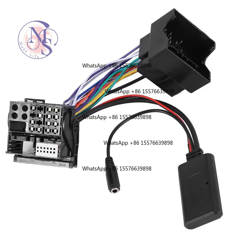 AUX in Bluetooth Music Cable Harness for Mercedes CD Radio, 20/30/50 Series, Lossless Plug & Play with MIC