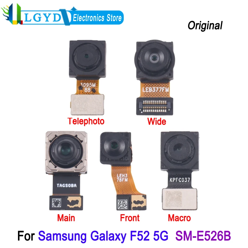 Front / Rear Camera For Samsung Galaxy F52 5G SM-E526B, Front / Macro / Wide / Telephoto / Main Back Camera Replacement Part