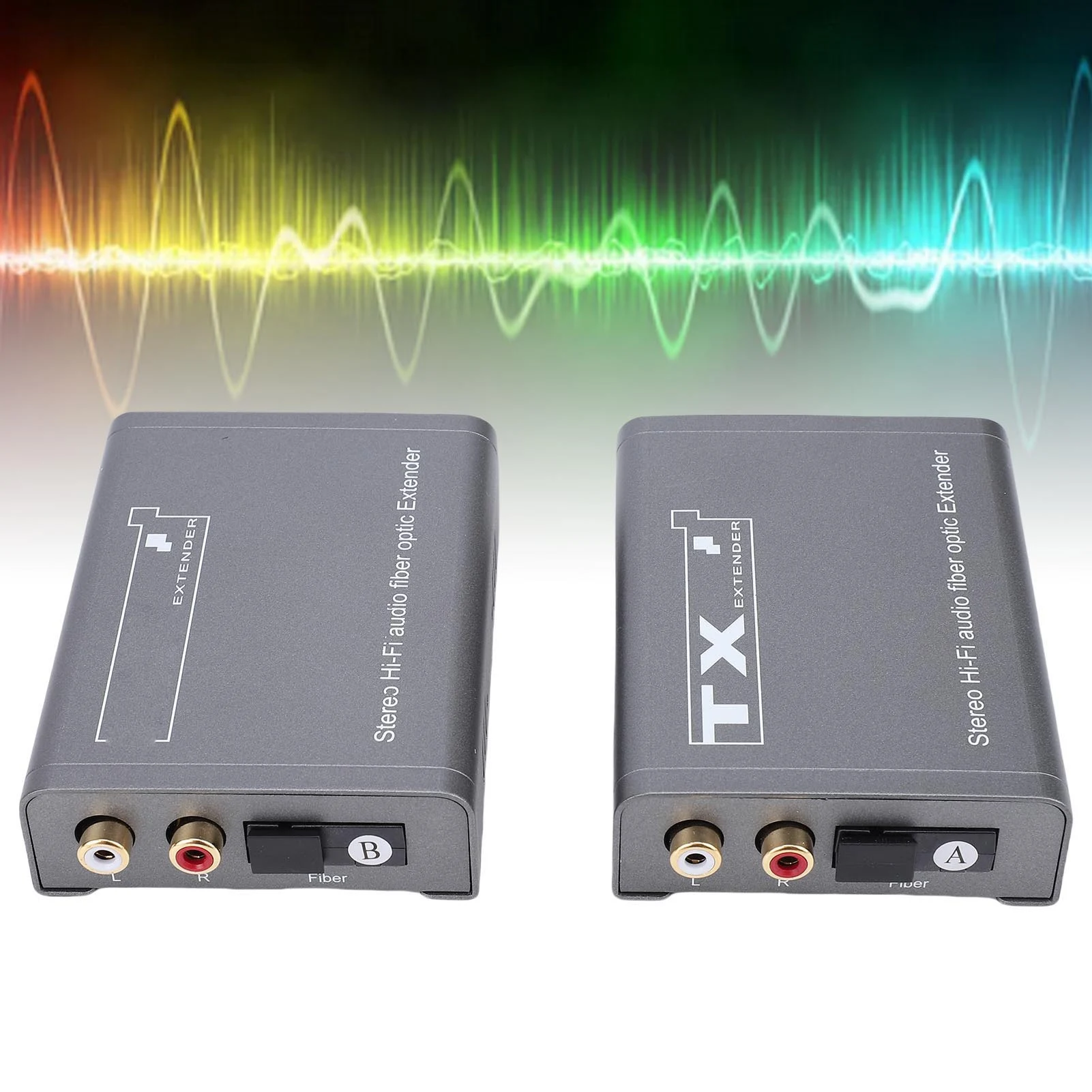 Para RCA Áudio Sobre Fibra Extender 20KM Modo Único 2KM Multi Modo para RCA Extender Sobre Fibra Óptica com Interface Óptica FC SC