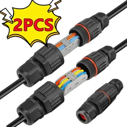 Conector de conexión rápida de cable de junta impermeable IP68, 2/3 Pines, sin soldadura, cableado de lámpara LED, Terminal a prueba de lluvia para exteriores, nuevo, 2/1PC