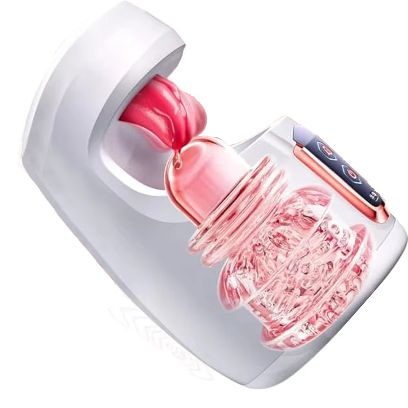 2025 língua lambendo masturbador masculino 10 empurrando boquete sexo máquina Stroker para treinamento estimulação brinquedos sexuais para homens prazer