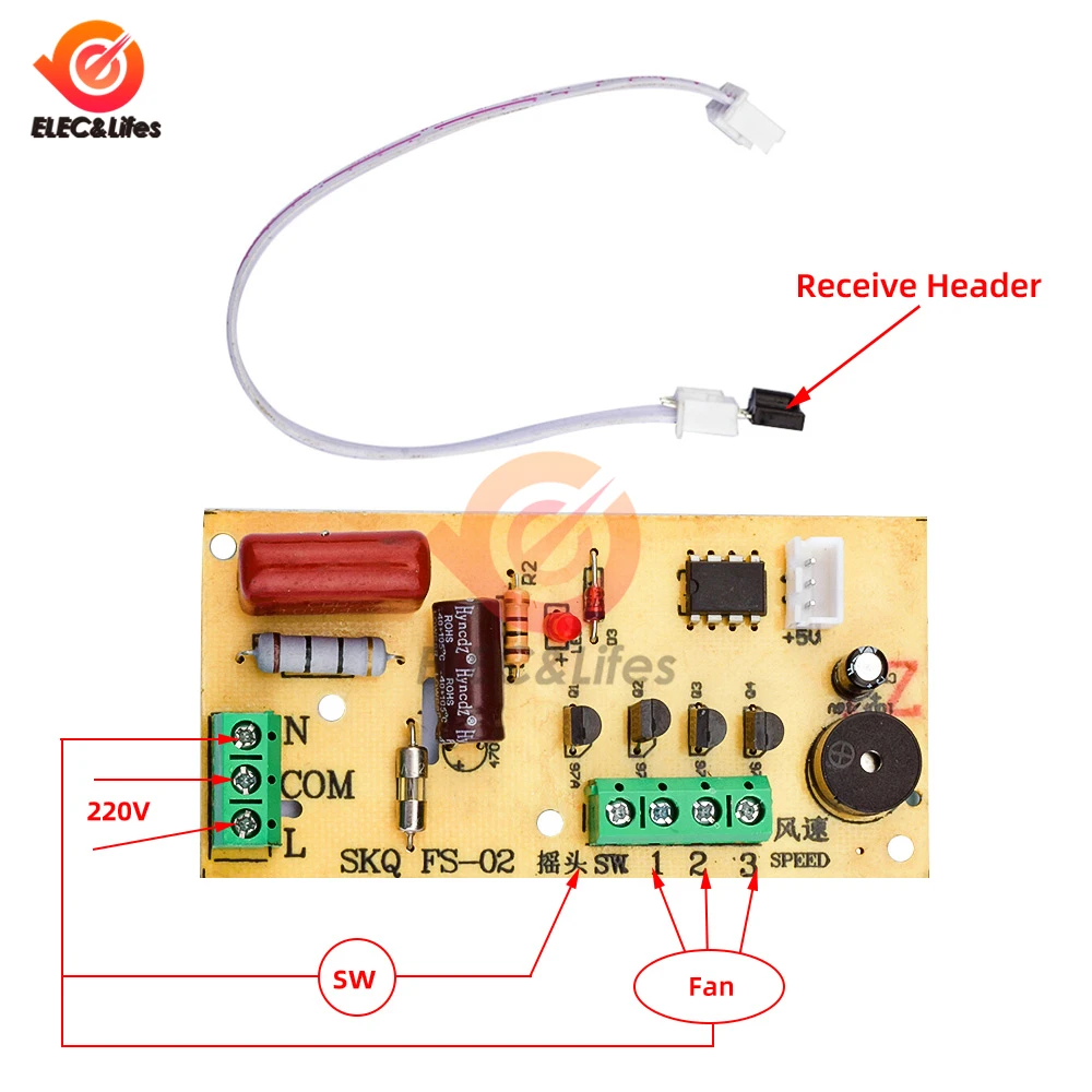 Imagem -03 - Universal Ventilador de Controle Remoto Modificado Placa de Circuito Placa de Controle Elétrico Ventilador Universal Placa de Computador tipo 110v240v