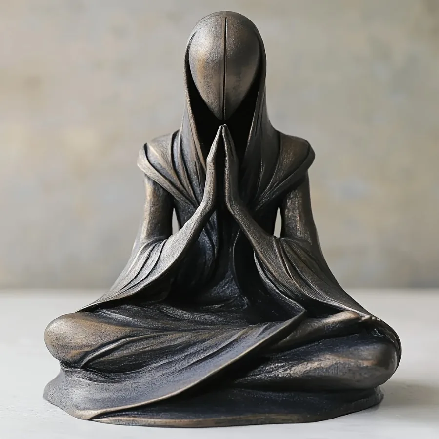 

Meditating Alien Statue Resin Craft Desktop Decor,Unique Meditation Enthusiasts Gift for Sci-fi lovers, Collectors of Quirky Art