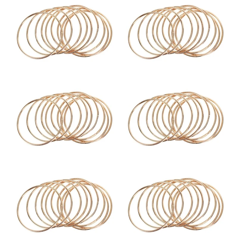 60 Pack 3 Inch Gold Dream Catcher Metal Rings Hoops Macrame Ring For Dreamcatchers And Crafts