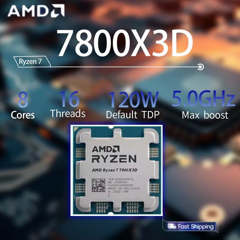 

AMD Ryzen 7 7800X3D Processor CPU R7 7800X3D Gaming CPU 5.0GHz 8-Core 16-Thread 5NM L3=96M Socket AM5 DDR5
