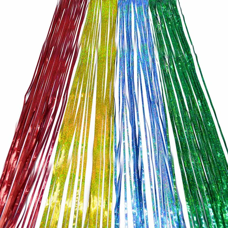 5pcs 10*100cm Tinsel Foil Fringe Door Window Curtain Birthday Party Decor Photo Backdrop Background Wedding Decorations Supplies