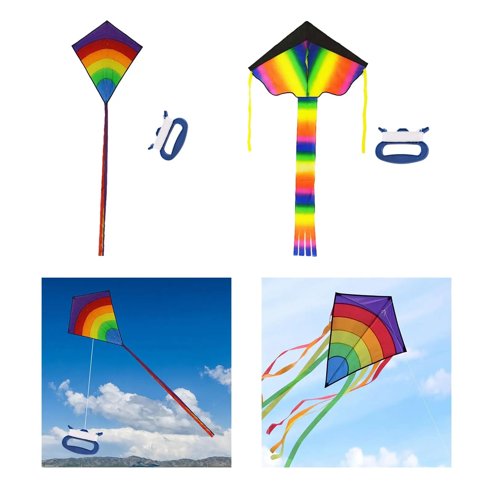 Kites de una sola línea con cola larga de 6,56 pies y línea de vuelo de 328 pies para viaje en la playa