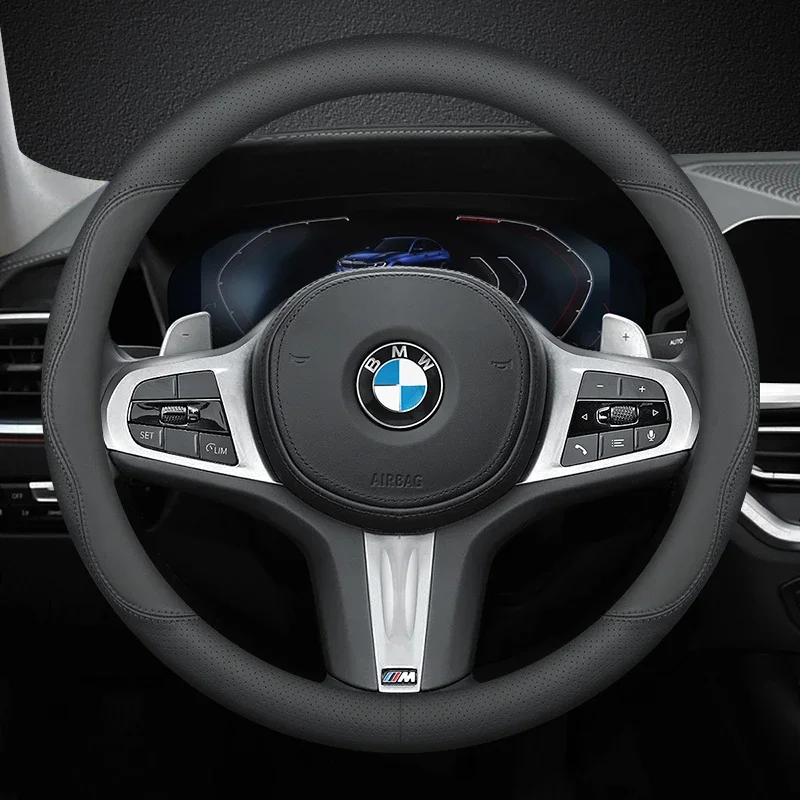 Leather Car Steering Wheel Cover for BMW 1 2 3 4 5 Series F40 G20 G26 G01 G02 G05 G06 G07 X1 X3 X4 X5 X6 X7 2011 - 2025