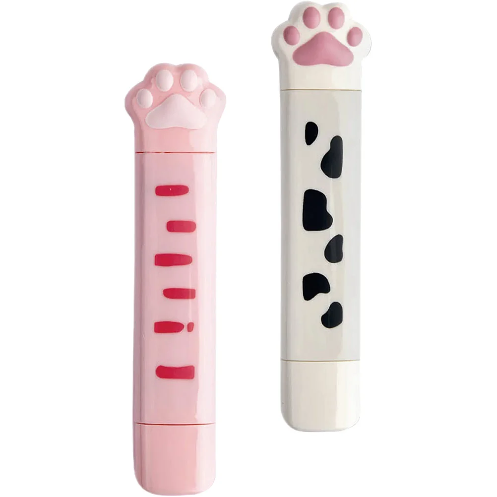 2 Pcs Cat's Claw Correction Tape Adorable Paw Tapes Stationery Ties Household School Supplies White-out Office Duct