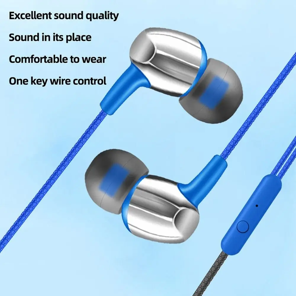 Portable 3.5mm Earphones In Ear High Definition Headphones Noise Canceling Stereo Wired Headset For Phone PC