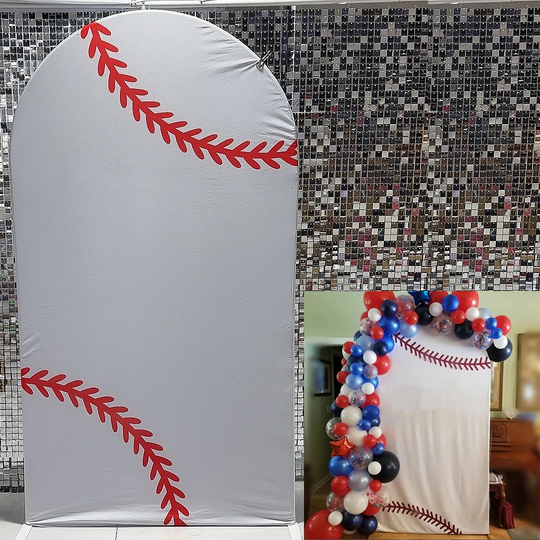 

Baseball Theme Arch Backdrop Covers for Sport Birthday Parties, Newborn Photograph Decoration Props