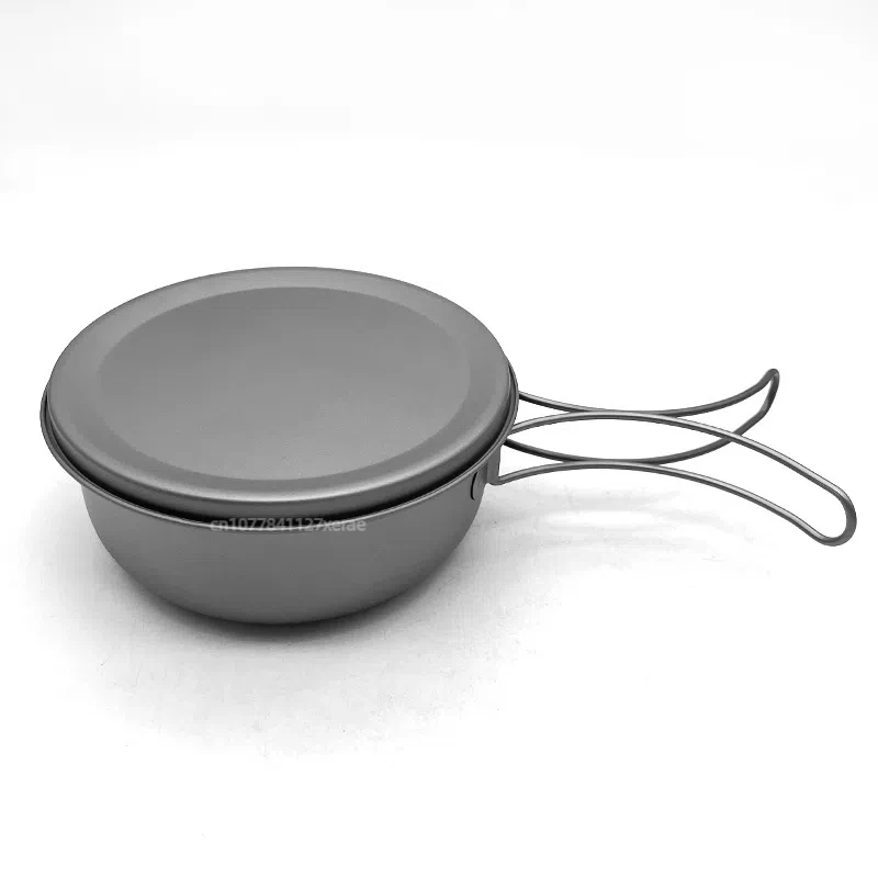 

Pure Titanium Instant Noodle Bowl Lunch Box, Outdoor Camping Tableware, Large Lightweight and Portable Travel Lunch Box with Lid