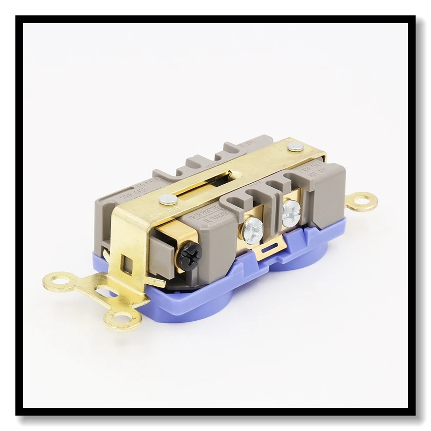 1Piece HIFI US AC Power duplex Receptacle Socket Gold Plated Wall outlet chassis