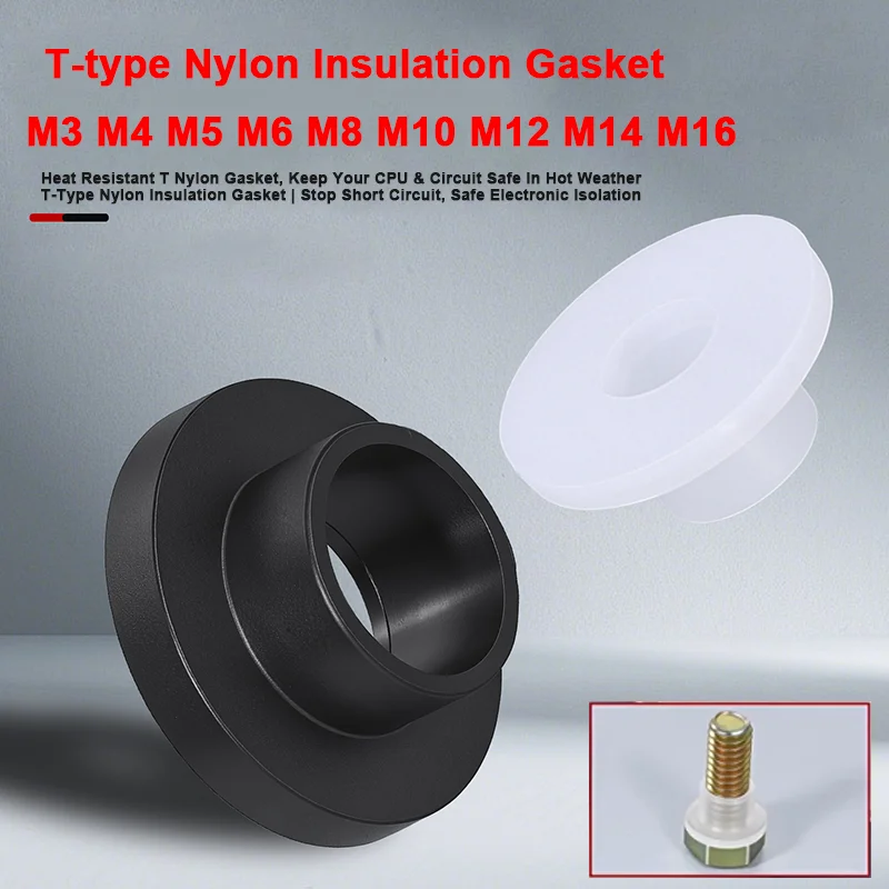 T-type Nylon Step Spacer Insulation Washer Bushing Shim Gasket Thermal Cooling Parts For Laptop CPU Transistor Heatsink Screw