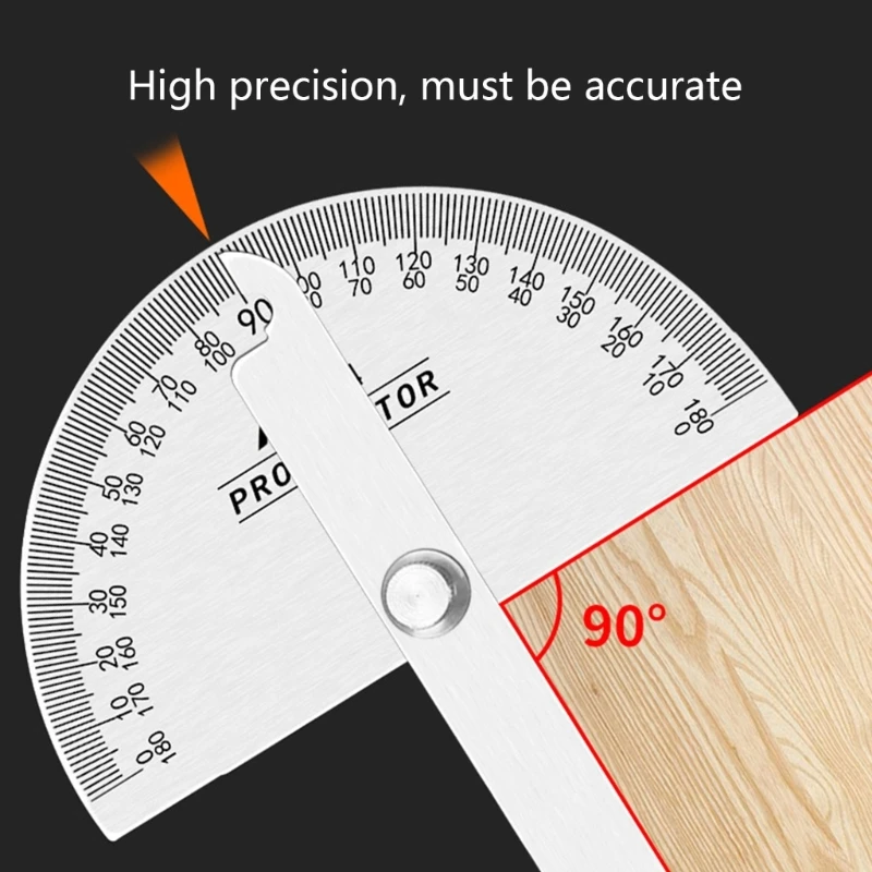 Woodworking Stainless Steel Angles Measuring Device Angles Gauges 0-180 Degree Ranges Engraved Scale Perfect for DIY Project