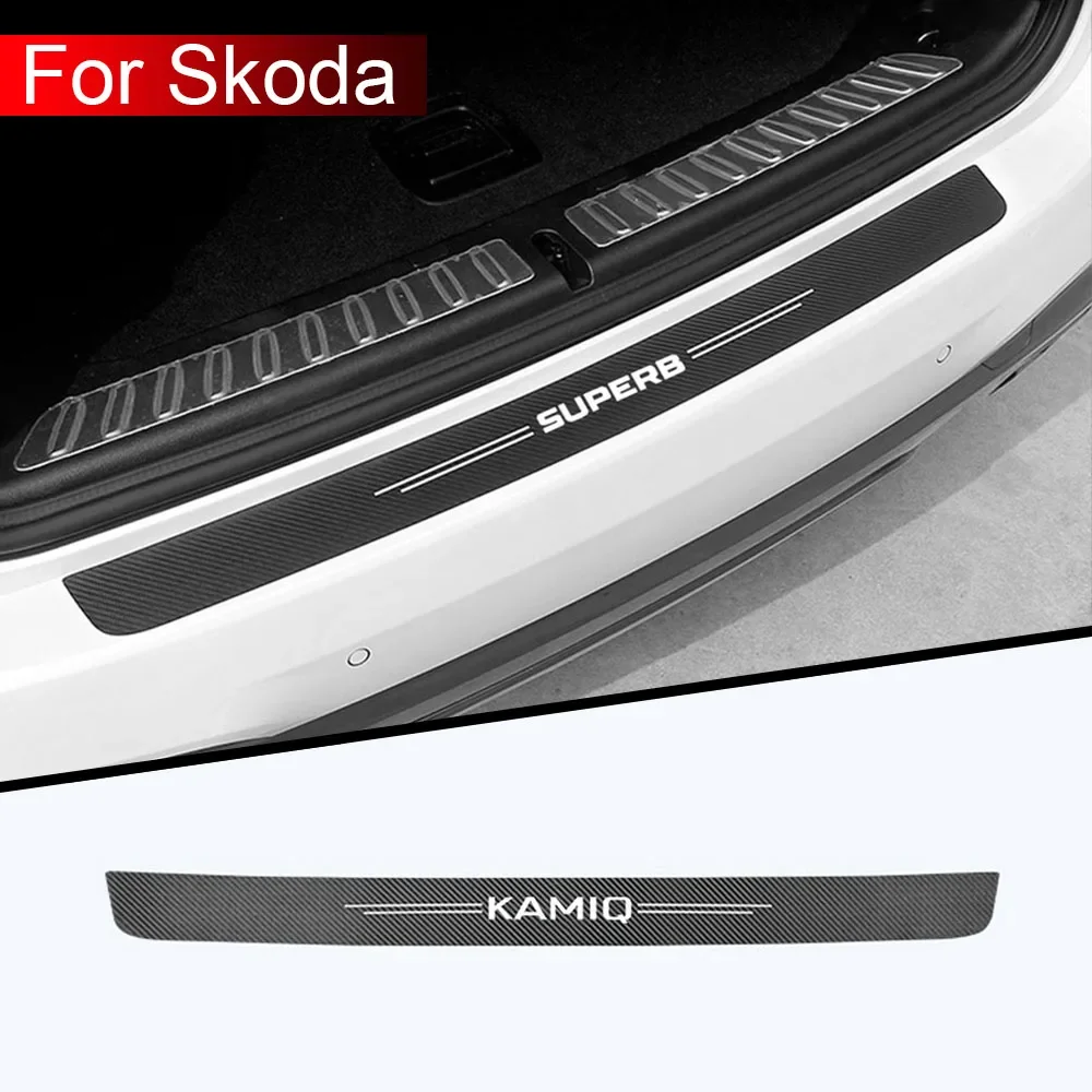 Car Trunk Decorative Protective Stickers For Skoda Octavia FABIA KAMIQ KAROQ KODIAQ RAPID SCALA SUPERB accessories styling