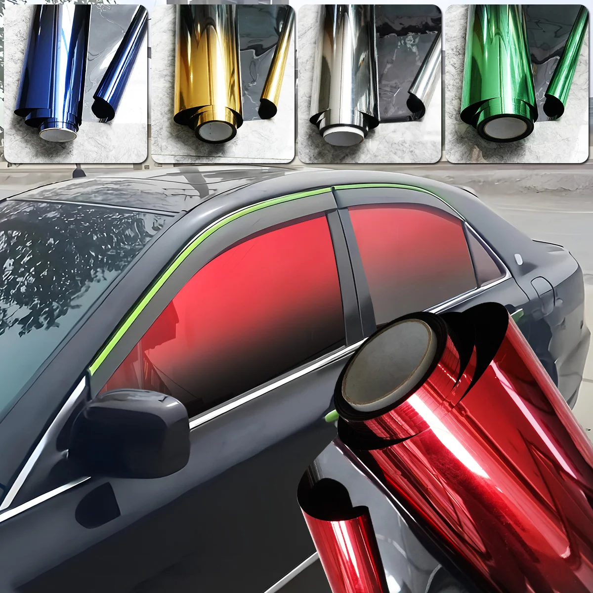 50x300cm Gradient Car Film Windshield Stickers UV Protected Heat Insulation Color Changing Car Window Film