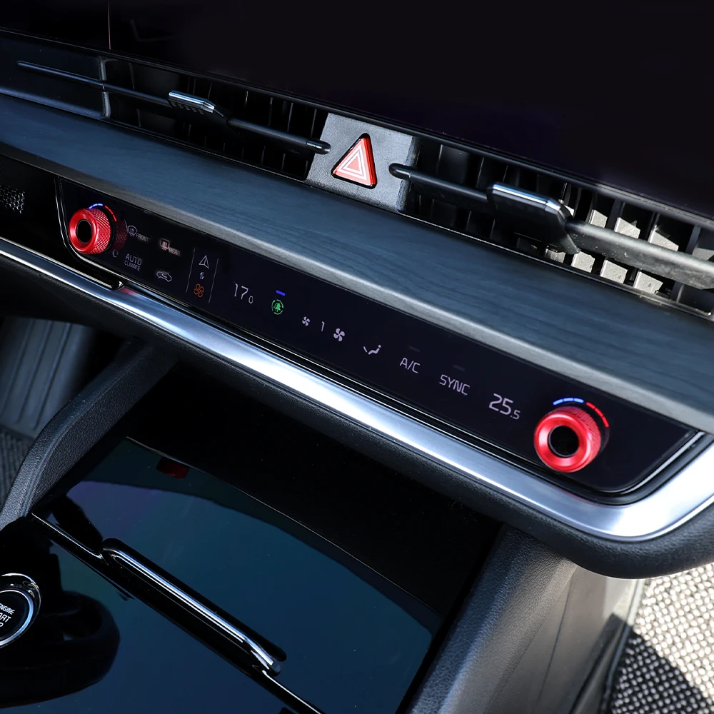 2 Stück Aluminiumlegierung Klimaanlagen-Drehknopfringe für Kia Sportage 2023–2025, Kia EV6 2022–2024, Kia Carnival 2022–2024 Zubehör – Detail 5