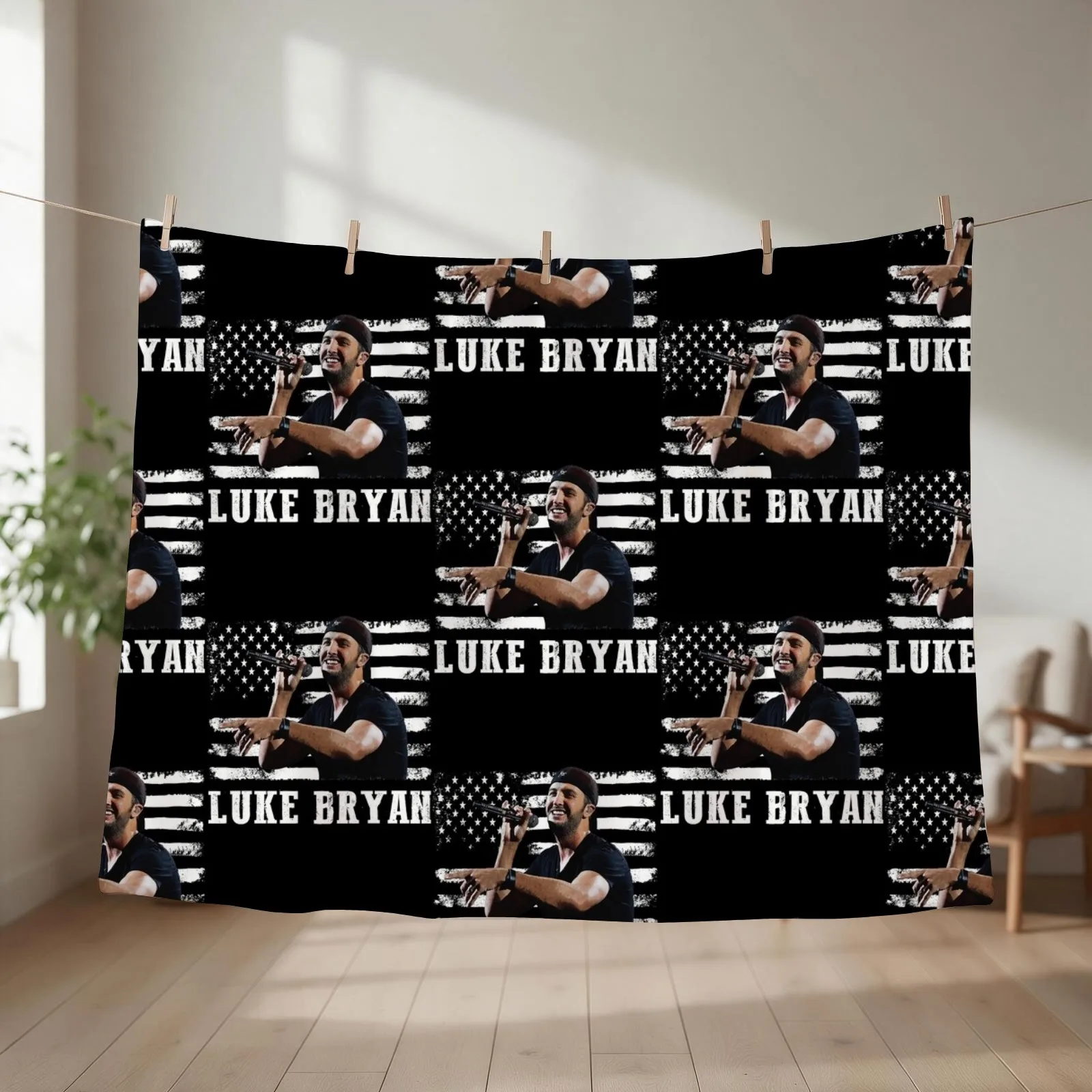 Distressed American Flag Music Luke Legend Throw Blanket Warm Hairys bed plaid Thin Blankets