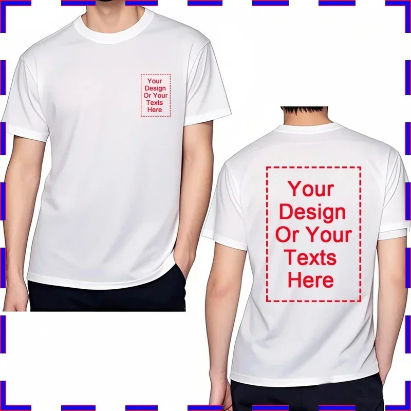 Men's Customizable Text Photo T-Shirt Crew Neck Cotton Leisure Personalized Perfect for Men's Designs or Messages Custom T Shirt