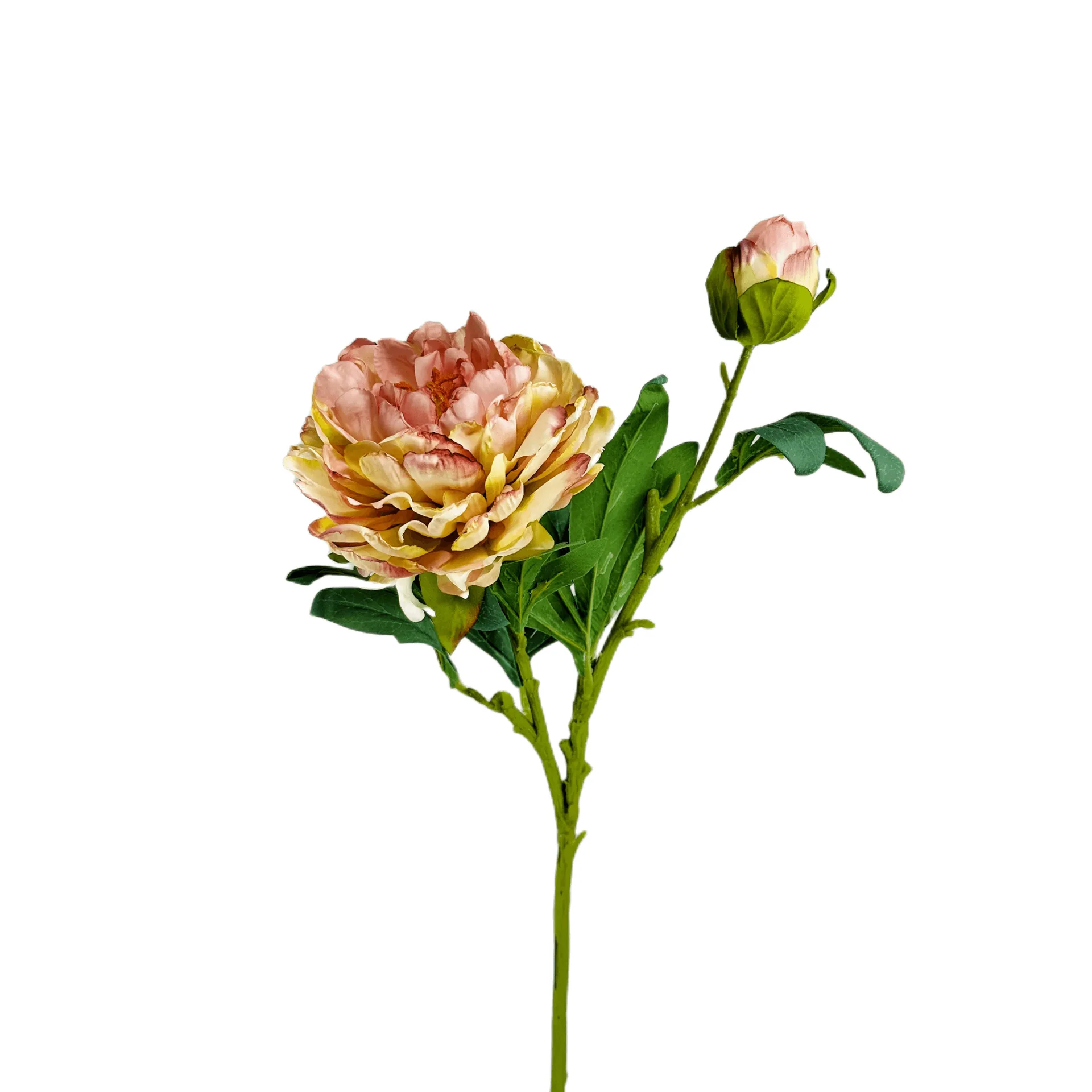 실크 꽃 모란 장미 꽃 2 헤드 대형 레트로 번트 엣지 가짜 꽃 하이 퀄리티, 홈 파티 웨딩 장식 소품 1 개