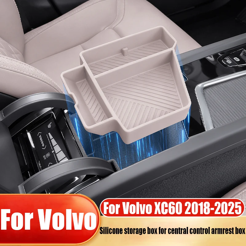 

Central control armrest box silicone storage box car interior storage modification parts easy to clean For Volvo XC60 2018-2025